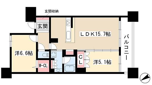 ベレーサ鶴舞公園 ｜愛知県名古屋市中区千代田3丁目(賃貸マンション3LDK・12階・63.15㎡)の写真 その2