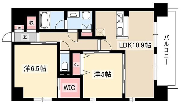 アブソルート松原 ｜愛知県名古屋市中区松原2丁目(賃貸マンション2LDK・5階・59.84㎡)の写真 その2