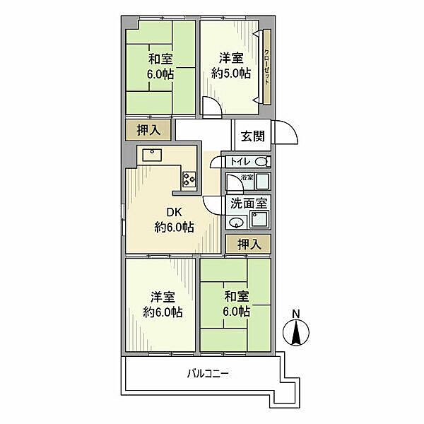 ジャルダン第2鶴舞 ｜愛知県名古屋市中区千代田3丁目(賃貸マンション4DK・5階・75.94㎡)の写真 その2