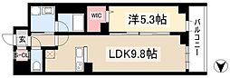 ロイヤルカーサ千種 1階1LDKの間取り