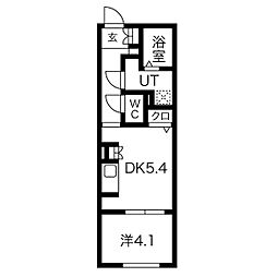 クレストタップ大曽根 4階1DKの間取り