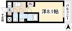 エスリード金山エクセア 6階1Kの間取り