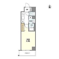 宙(SOLA)御器所駅前 2階1Kの間取り