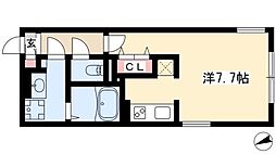 LUORE城西 3階1Kの間取り