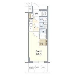 エスリード栄エステージ 2階1Kの間取り