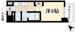 アドバンス名古屋シュテルン 1Kの間取図画像