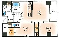 ポルタニグラサウス 2LDKの間取図画像
