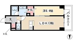 グランルクレ新栄ウエスト 1LDKの間取図画像