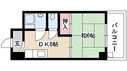 東海伸銅ビル 1DKの間取図画像