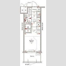 MAXIV新栄 1Kの間取図画像