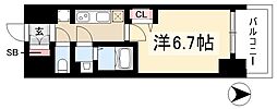 プレサンス伏見アーバンベース 1Kの間取図画像
