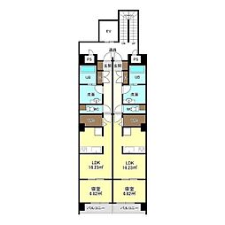 N51 PREMIER 吹上 1LDKの間取図画像
