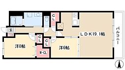グラン・アベニュー名駅南 2LDKの間取図画像