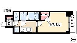 プレサンス栄ライズ 1Kの間取図画像