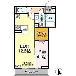 セレスティア長良 イースト 1LDKの間取図画像