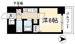プレサンスナゴヤ桜通ビッグビート 1Kの間取図画像