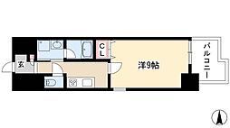 トレヴィ高岳 1Kの間取図画像