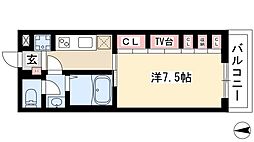 リブリ・浄心A 1Kの間取図画像