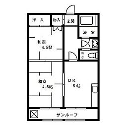 齋藤ビル 2DKの間取図画像