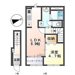 RH 柳川 1LDKの間取図画像