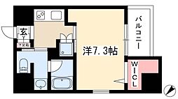 アビタシオン今池パルク 1Kの間取図画像