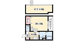 サンプレミオ十番町 1Kの間取図画像