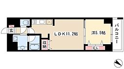 グランルクレ新栄イースト 1LDKの間取図画像