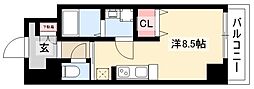 ラドゥセール今池 1Kの間取図画像