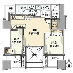 プラウドタワー名駅 3LDKの間取図画像