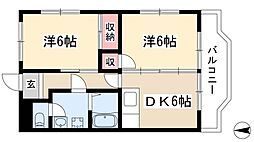 ヴィラ・フローラ 2DKの間取図画像