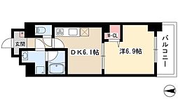 プレスティ則武 1DKの間取図画像