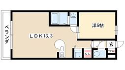 ニッセイディーセント金山 1LDKの間取図画像