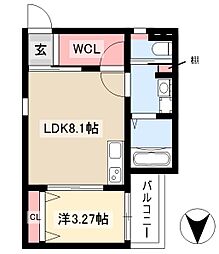 ilusion東海通 1LDKの間取図画像