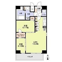 クレストタワー栄 2LDKの間取図画像