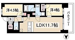 プレサンス名駅南ブリエ 2LDKの間取図画像