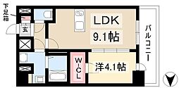 ディアレイシャス名古屋大須通 1LDKの間取図画像