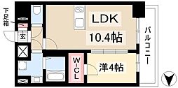 ディアレイシャス名古屋大須通 1LDKの間取図画像