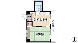 赤門サンライフマンション 1DKの間取図画像