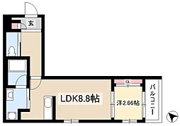 OHKIOZONE 1LDKの間取図画像