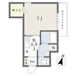 ラ・ルーシュ泉 1Kの間取図画像