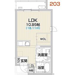 アヴァンセ桜山 ワンルームの間取図画像