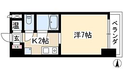 第7フクマルビル 1Kの間取図画像