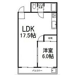 第3和光ビル 1LDKの間取図画像