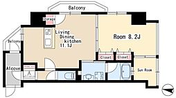 さくらHillsARAKO 1LDKの間取図画像
