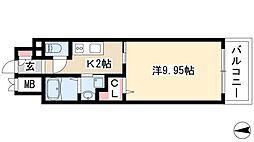 パラッツオスペチアーレ 1Kの間取図画像