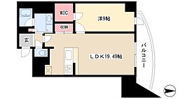 Blancasa久屋大通 1LDKの間取図画像