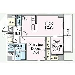 E-city大須 1SLDKの間取図画像