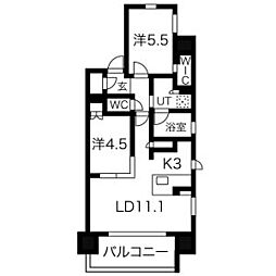 ローレルアイ名駅東 2LDKの間取図画像