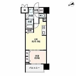 ザ・シンフォニア新栄 1LDKの間取図画像