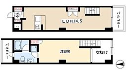 スクエア名駅南 1LDKの間取図画像